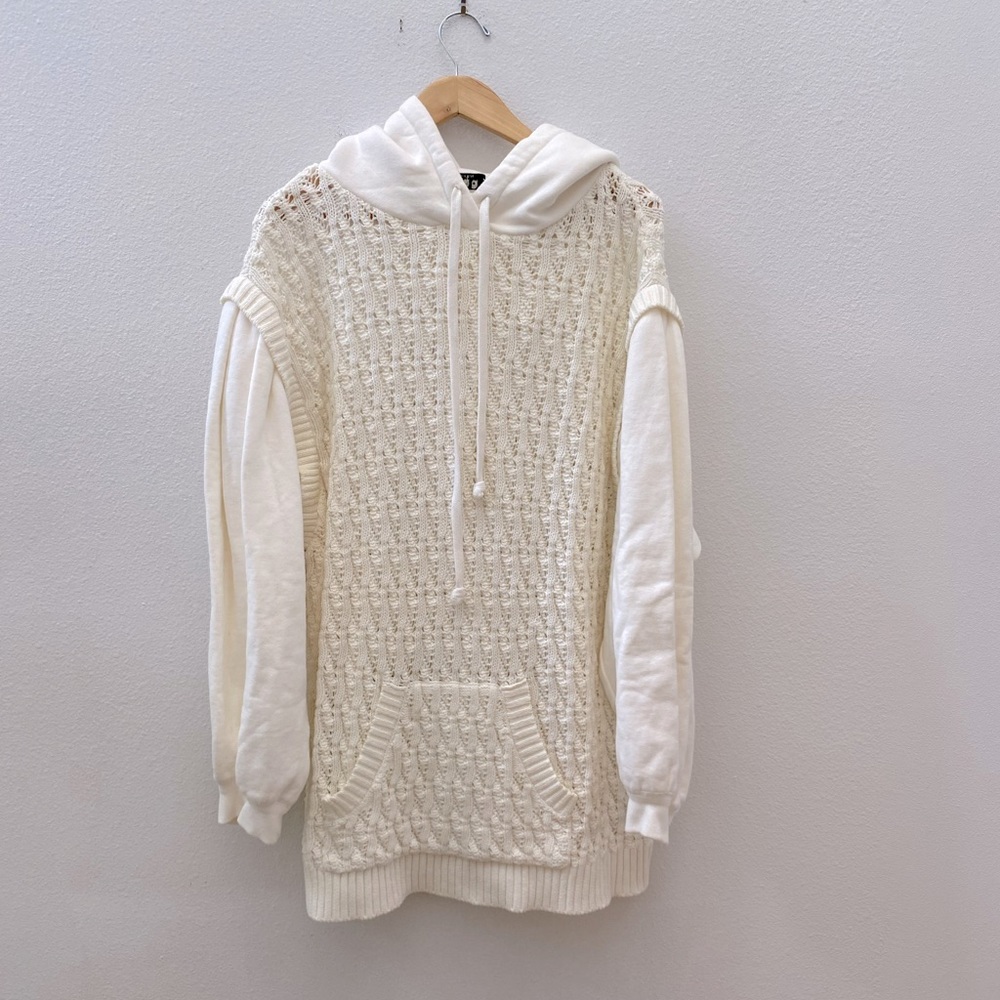 Sea New York Cream Knit Hoodie Sweater
